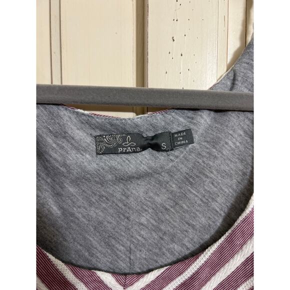 Prana size small striped sundress maroon and white - Picture 3 of 6
